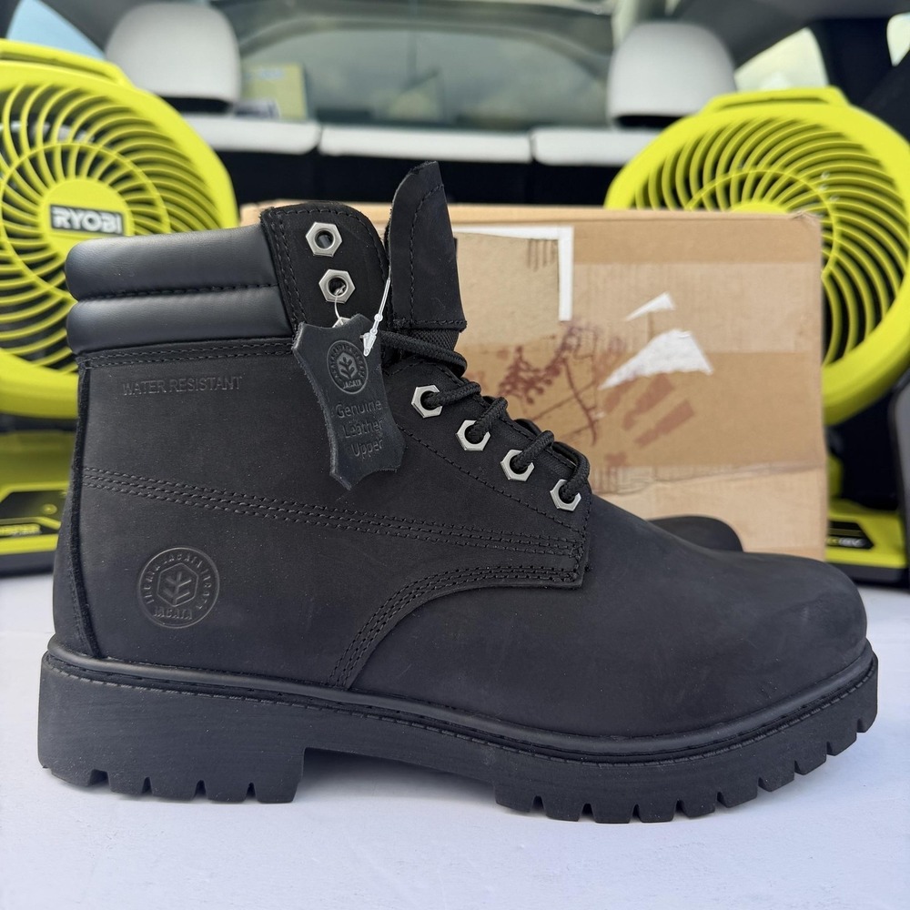 Jacata 6506 Boots Mens Size 9 Black Nubuck Leather Work Water Slip Resistant